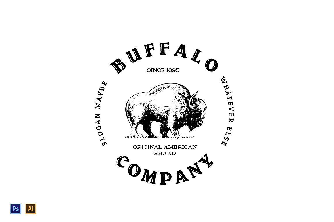 Rustic Vintage Logo - Buffalo Vintage Logo Logo Templates Creative Market