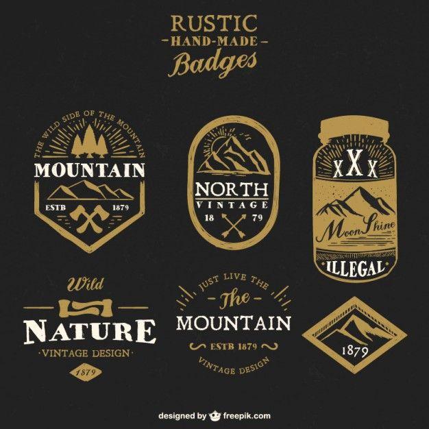 Rustic Vintage Logo - Rustic handmade badges Vector | Free Download