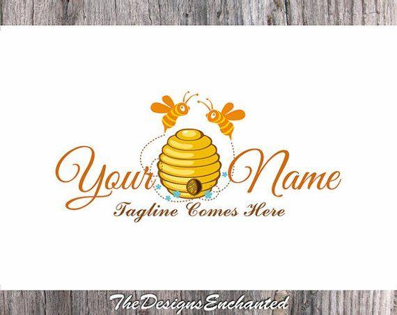 Cute Bumble Bee Logo - Premade OOAK Logo Design and Watermark Honey Bee Logo Beehive