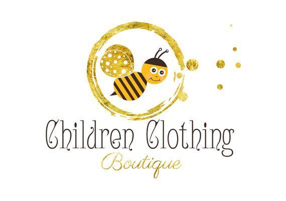 Cute Bumble Bee Logo - Custom logo design bee logo gold logo design logo design