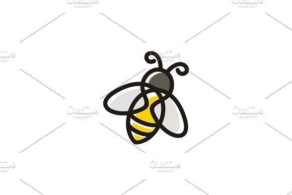 Cute Bumble Bee Logo - Cute Line Clip Art Bee logo design Logo Templates Creative Market