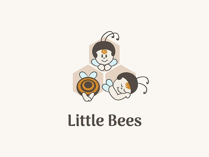 Cute Bumble Bee Logo - Little Bees Logo