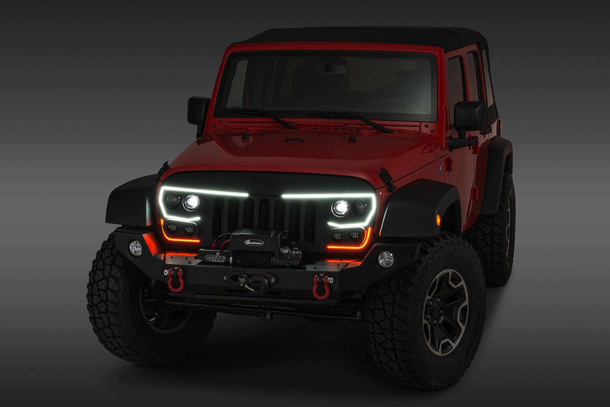 Jeep JK Grill Logo - Oracle Lighting 5817-504 Vector Grill for 07-18 Jeep Wrangler JK ...