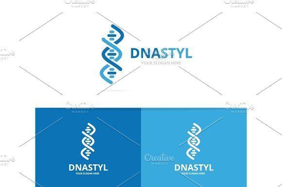 DNA Spiral Logo - Vector of dna and chromosome logo combination. Gene and helix symbol