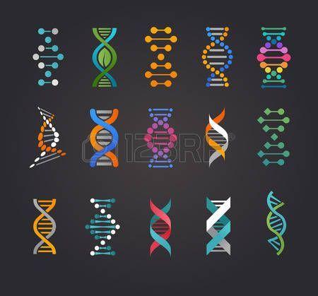 DNA Spiral Logo - Flat dna spiral logo, logo design, abstract logo, DNA symbol. LOGO