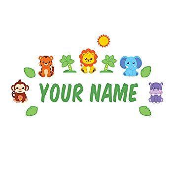 Safari Animals Logo - Amazon.com: Personalized Kids Name Wall Decal Safari Animals: Baby