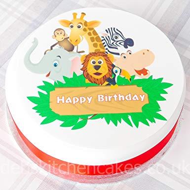 Safari Animals Logo - Jungle Safari Cake Topper - Happy Birthday Safari Animals Cake ...