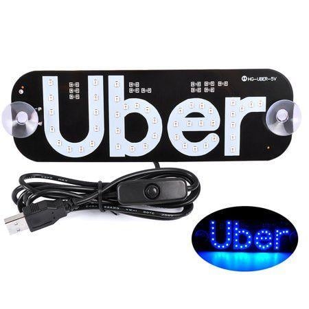 Window in Uber Driver Logo - AutoEC Uber Sign, Uber LED Sign Removable Window Decal with Suction ...