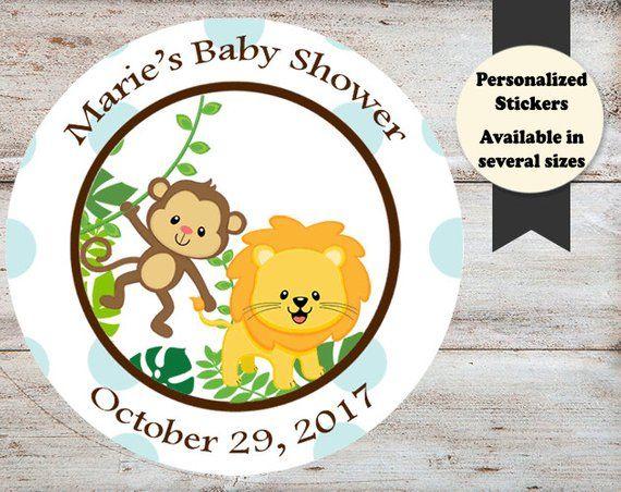 Safari Animals Logo - Jungle Safari Baby Shower Stickers, Jungle Animals Stickers, Safari ...