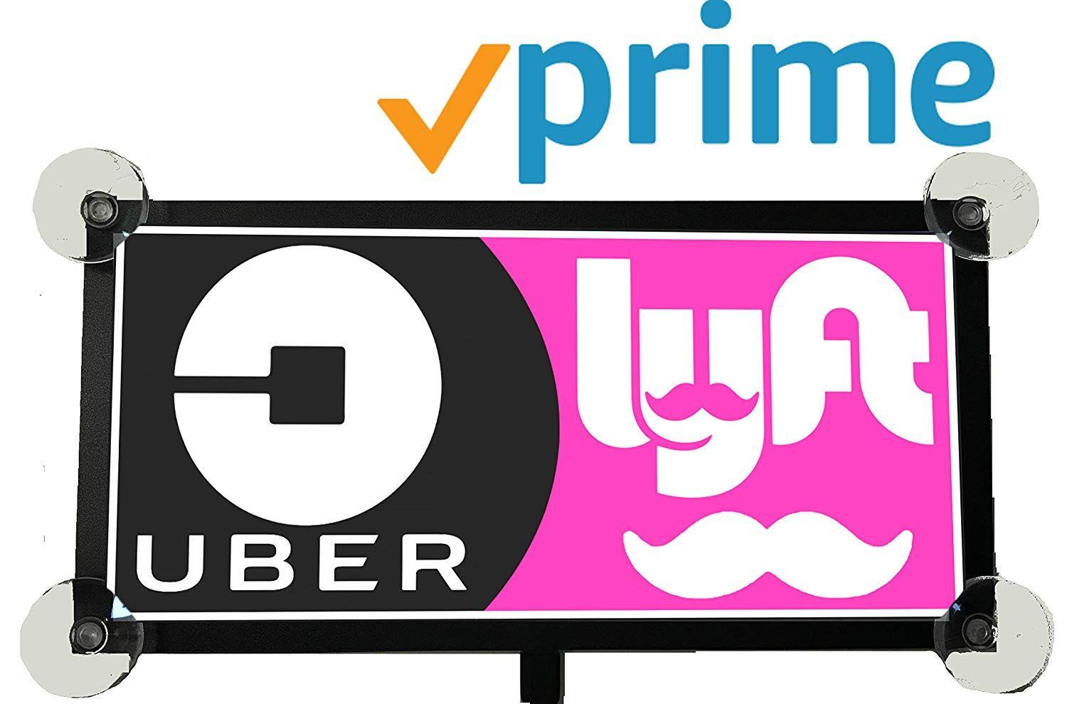 Black Lyft Logo - Amazon.com: Uber Lyft Glow Driver Sign Logo Lit (SUCTION CUPS)(2 ...