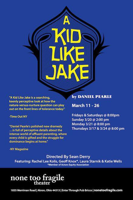 None Blue Lines Logo - Cleveland Theater Reviews: A KID LIKE JAKE @ NONE TOO FRAGILE THEATER