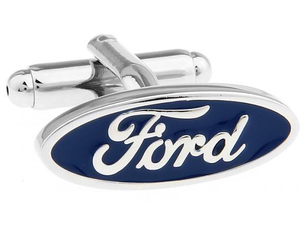 Blue and Silver Car Logo - Mens Shirt Silver and Blue Plated Ford Car Logo Novelty Cufflinks