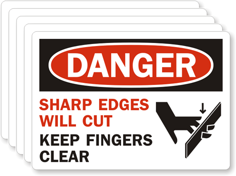 OSHA SHARP Logo - Sharp Edges OSHA Danger Label | Ships Fast, SKU: L-0097-VS