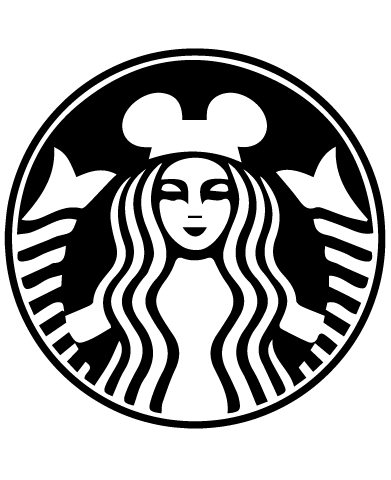 Rainbow Starbucks Logo - Instant Download Disney Ears Starbucks Coffee Logo SVG EPS DXG PNG ...