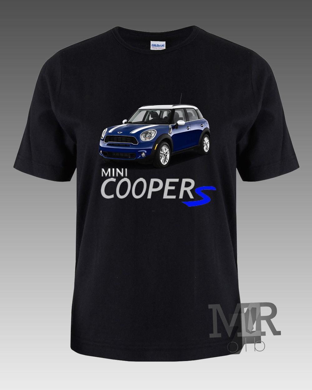 New Mini Cooper Logo - New Mini Cooper Blue Car Logo Black T Shirt M L XL 2XL Cotton Brand ...