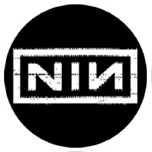 Nine Inch Nails Logo - Nine Inch Nails Box (White On Black) Button