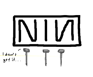 Nine Inch Nails Logo - Nine Inch Nails logo and three nails. drawing by Ajel - Drawception