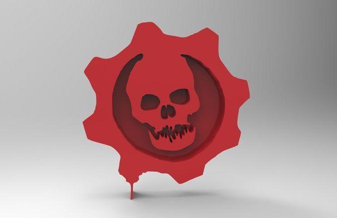 Gears of War Logo - 3D printable model gears of war symbol | CGTrader