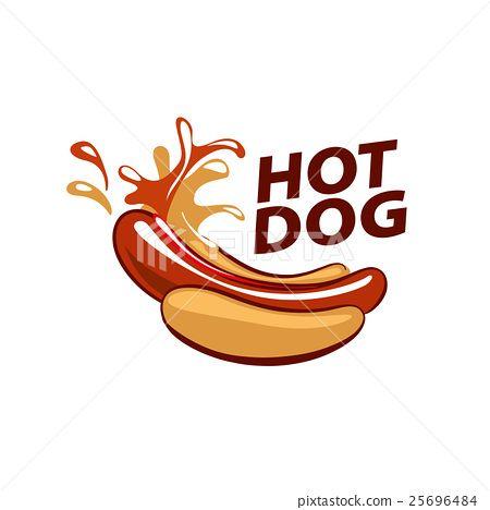 Red Hot Dog Logo - vector logo hot dog Illustration [25696484]