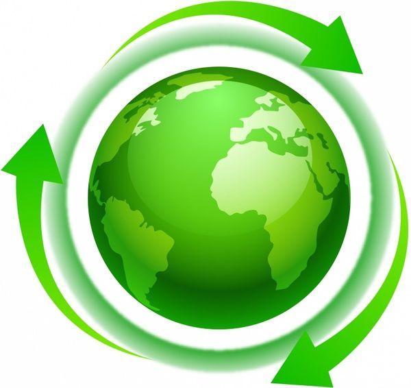 Green World Logo - Eco green world or north america with arrows Free vector in Adobe