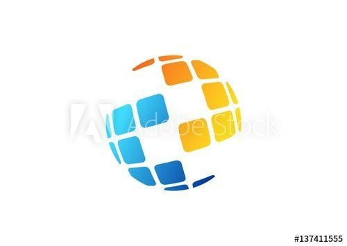Global Technology Logo - circle globe global technology logo, abstract globe connection logo ...