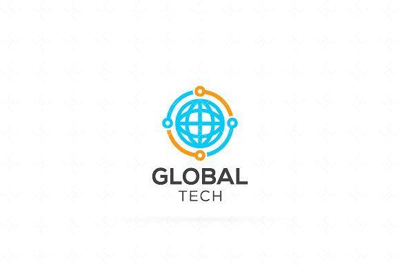 Global Technology Logo - Globe Tech Logo Templates Creative Market