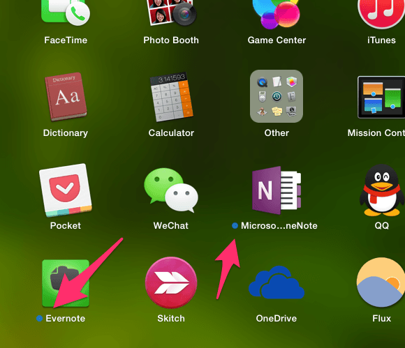 appName Green Phone Logo - macos does the blue point before app name in lauchpad mean