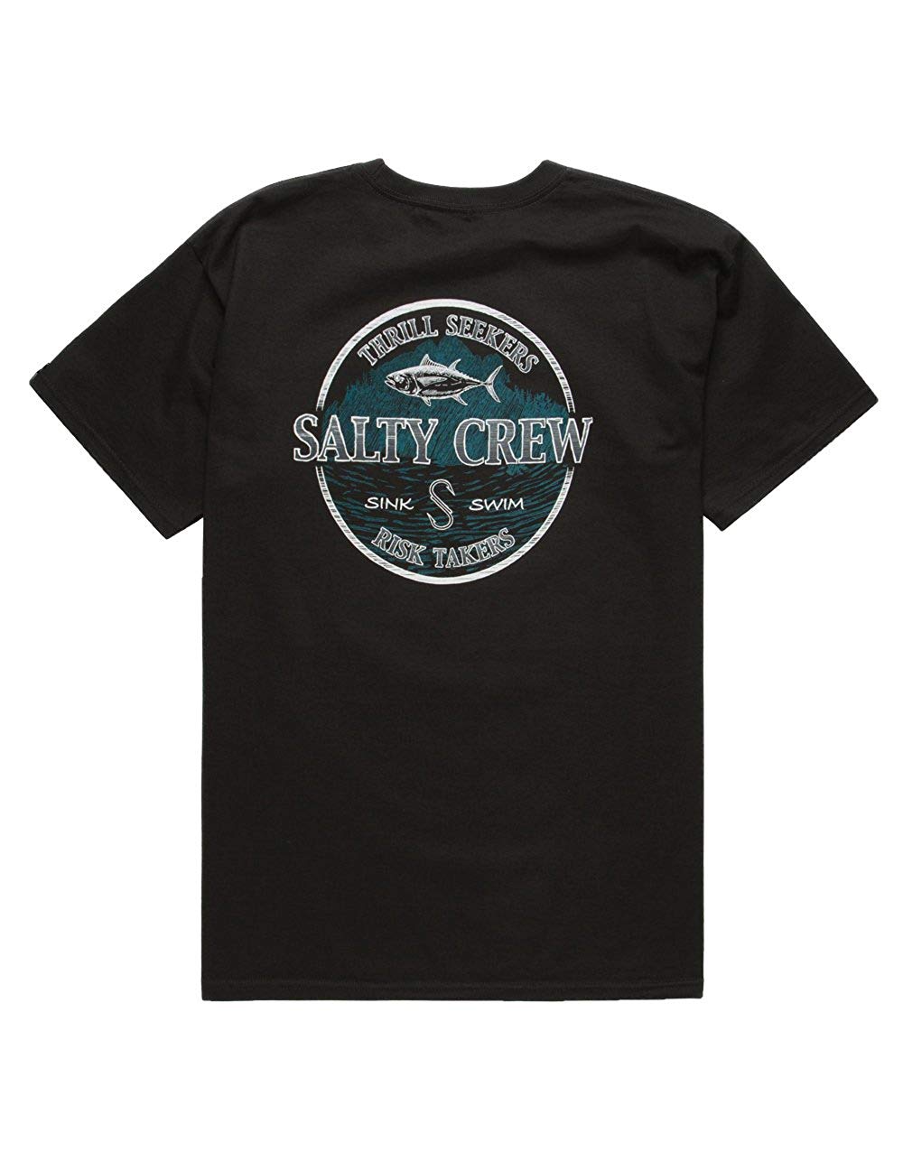 Salty Crew Logo - Salty Crew Land And Sea T Shirt, Black, Small: Clothing