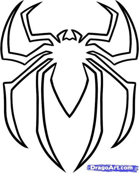 Easy Spider Logo - Easy superhero Spiderman pumkin carving pattern templates download