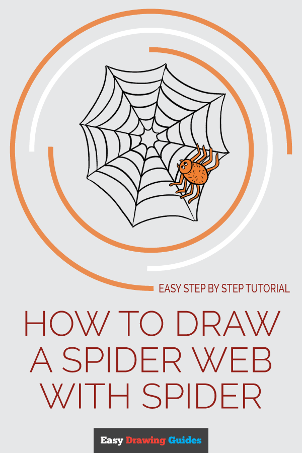 Easy Spider Logo - How to Draw a Spider Web with Spider in a Few Easy Steps