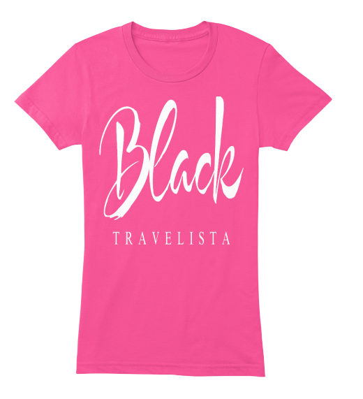 Pink Colored Logo - Colored Logo T-Shirts - Black Travelista