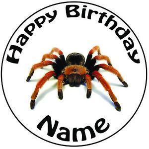 Easy Spider Logo - Spider Tarantula Personalised Icing Cake Topper Round Easy Pre-cut 8 ...
