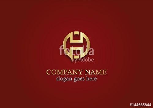 Letter H Company Logo - round gold shape letter h company logo