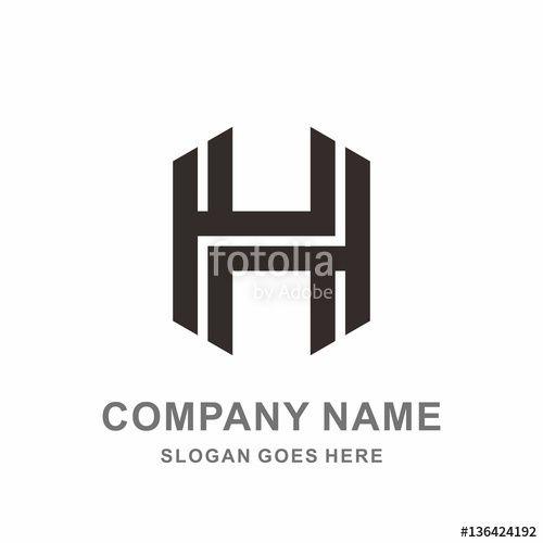 Letter H Company Logo - Monogram Letter H Geometric Hexagon Architecture Interior ...