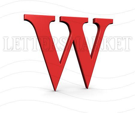 Red Letter w Logo - LettersMarket - 3D Red Letter W, isolated on a white background ...