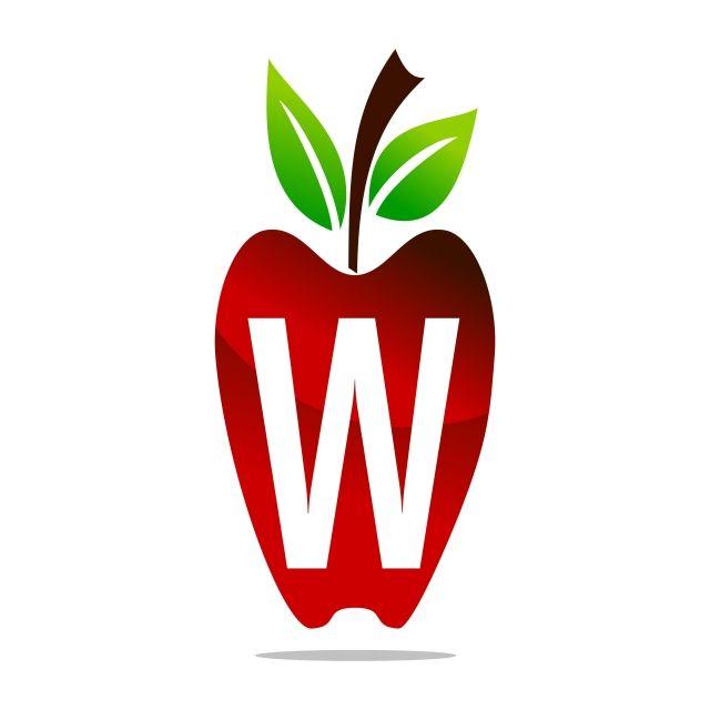 Red Letter w Logo - Apple Letter W Logo Design Template Vector, Design, Eating, Food PNG