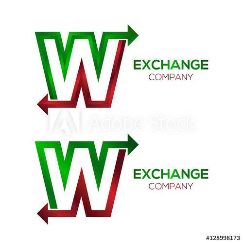 Red Letter w Logo - Letter W logo design template Green and Red premium color. Arrow ...