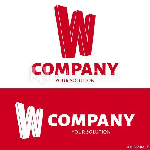 Red Letter w Logo - Vector letter W logo. Brand logo W for the company in the form of 3D ...