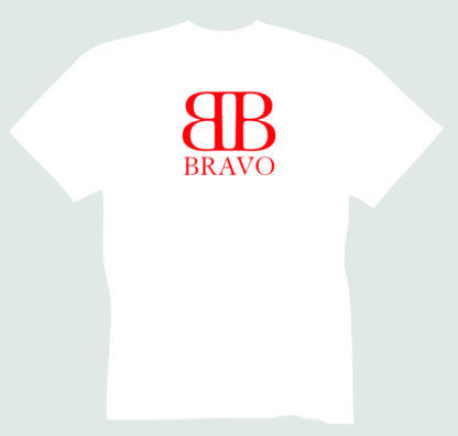 White with Red Center Logo - White T-shirt BRAVO red logo center – BRAVO Store
