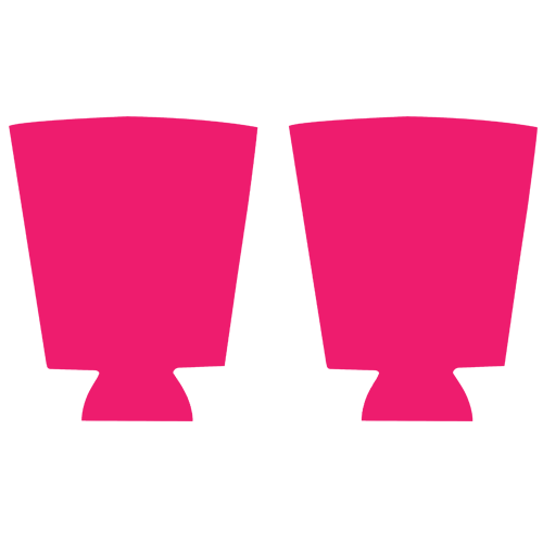 Pink Colored Logo - Assorted Colored Background Kolorcoat™ Pint Glass Cooler
