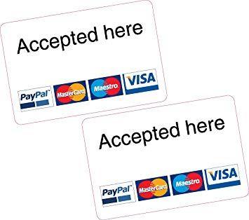 PayPal Accepted Here Logo - 2x Accepted Here PayPal Mastercard Maestro Visa Card Reader ...