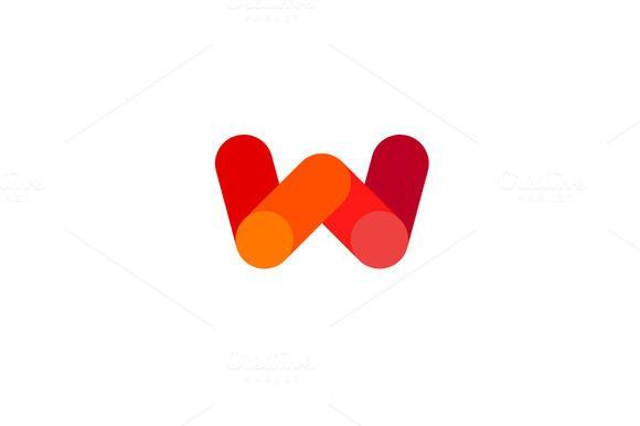 Red Letter w Logo - Abstract letter W logo design by iamguru. A to Z