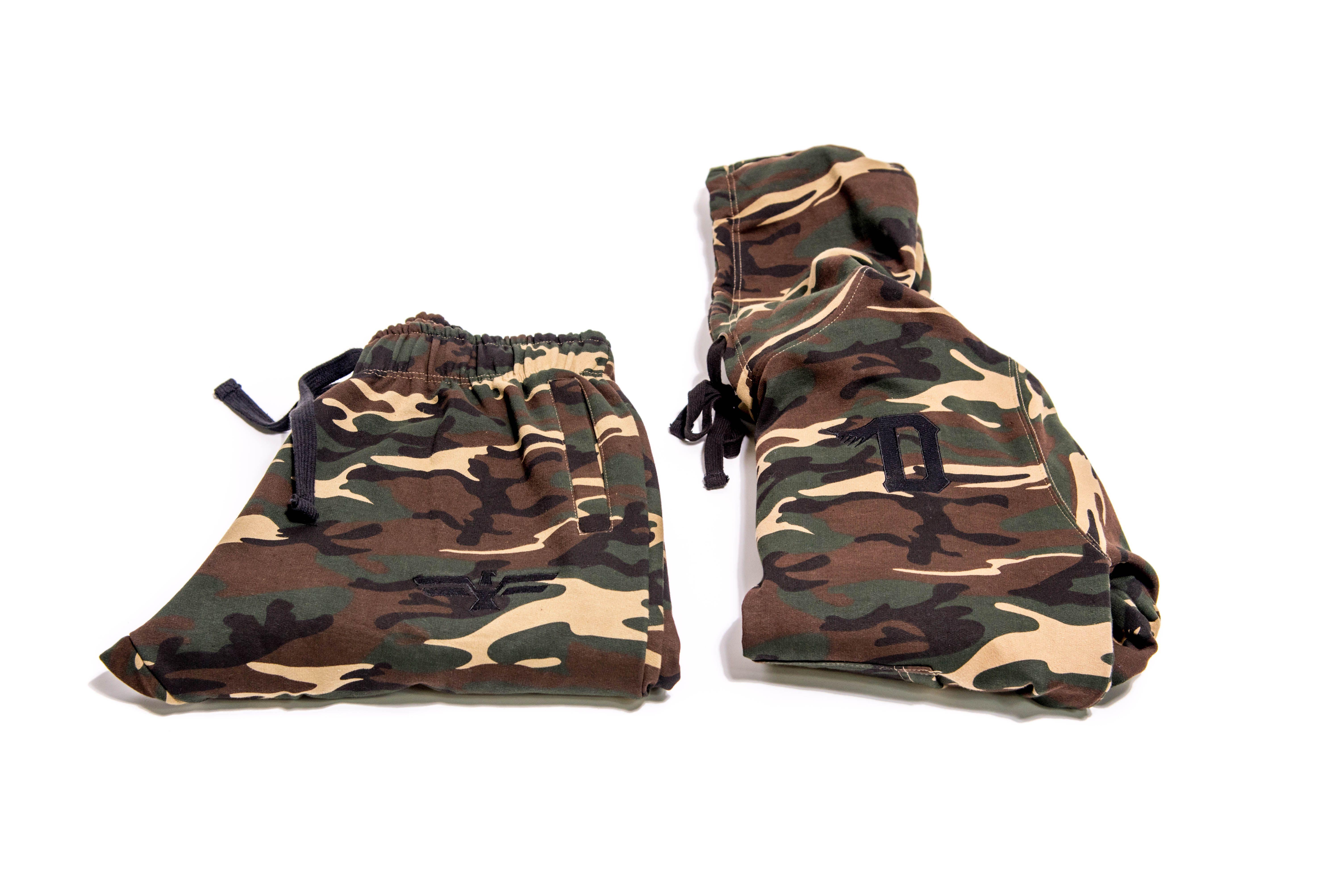 Camouflage D Logo - 24.7 Dreams | Classic Stiched “D” Logo Jogger Set (Camouflage)