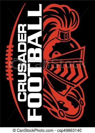 Crusader Football Logo - Vector - crusader football - stock illustration, royalty free ...