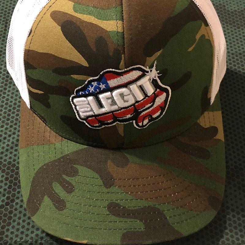 Camouflage D Logo - Premium Trucker Classic Camo W White Mesh Cap W Raised 3 D