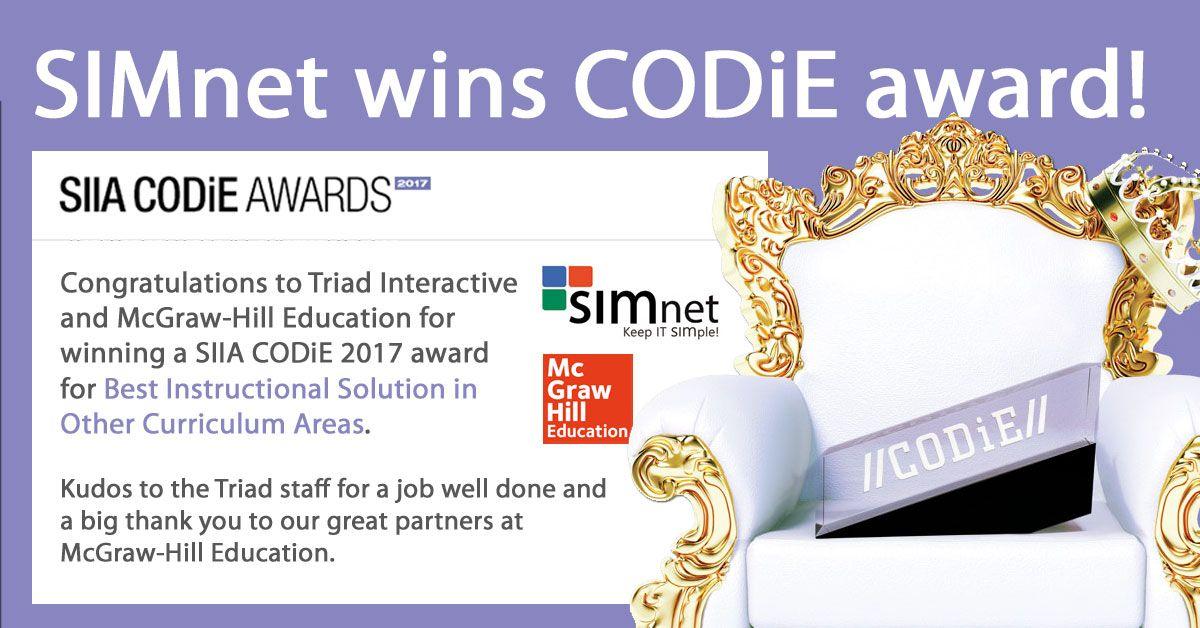 SimNet Triad Logo - SIMnet wins Best Instructional Solution award | Triad Interactive