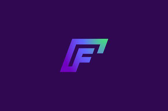 Blue Square F Logo - Letter F Square Tech Logo ~ Logo Templates ~ Creative Market