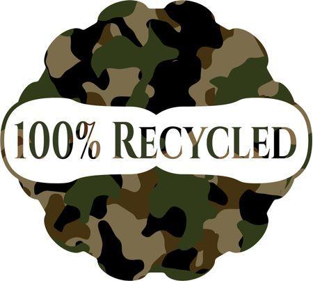Camouflage D Logo - 100% Recycled camouflaged emblem | Freestock Vectors
