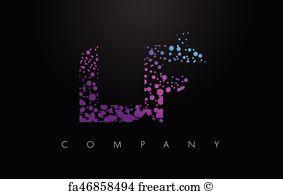 Purple F Logo - Free art print of LH L H Letter Logo with Purple Particles