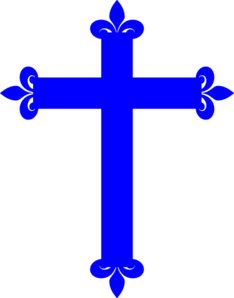 Blue Cross with Crown Logo - Blue Fancy Cross Clipart